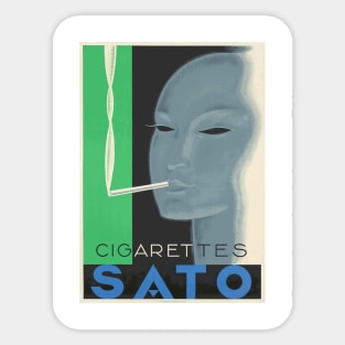 Cigarettes Sato - Vintage Art Deco Advertising Poster Design Sticker